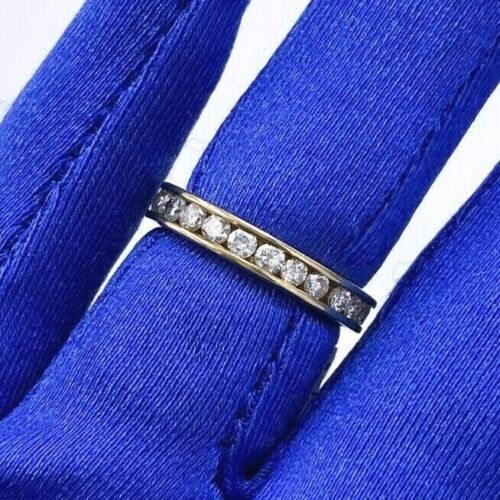 14k Yellow Gold Channel Setting 1.50 CT Diamond Eternity Band, 3.2 g