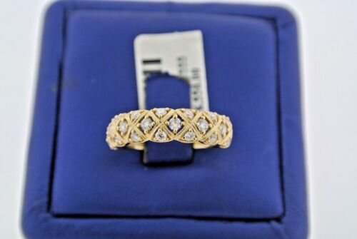 Fancy 14k Yellow Gold 0.75 CT Diamond Ladies Wedding Band, 3gm