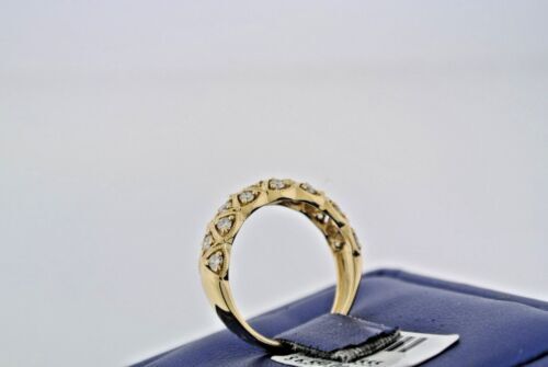 Fancy 14k Yellow Gold 0.75 CT Diamond Ladies Wedding Band, 3gm