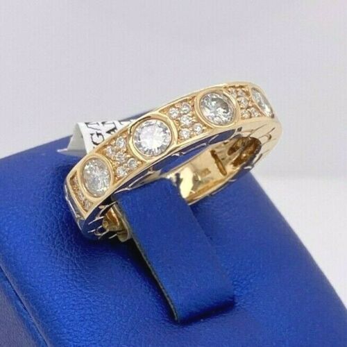 14k Yellow Gold 1.50 CT Diamond Men's Wide Band, 10 g, Size 10.5