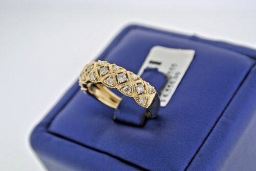 Fancy 14k Yellow Gold 0.75 CT Diamond Ladies Wedding Band, 3gm