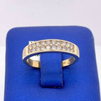 14k Yellow Gold 0.50 CT Diamond 2 Row Lady Band, 4.1 g,