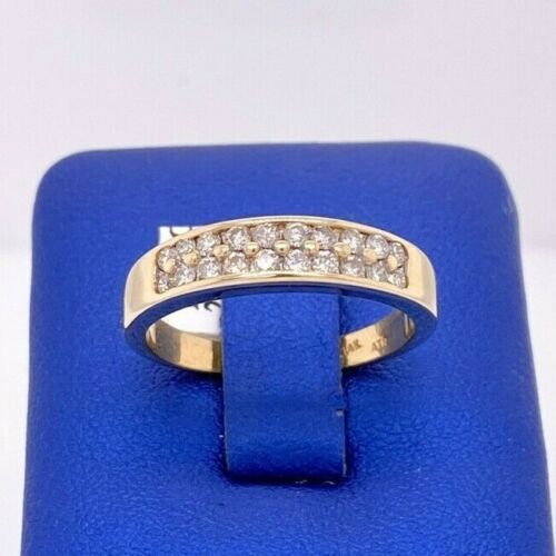 14k Yellow Gold 0.50 CT Diamond 2 Row Lady Band, 4.1 g,