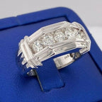 14k White Gold Men's 1.25 CT Diamond Band, 13gm, Size 10.5