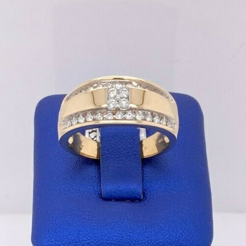 14k Yellow Gold Men's 0.85 CT Diamond Band, 9.1 g, Size 10.5