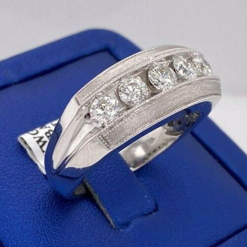 14k White Gold 2.00 CT Diamond Men's Band, 11.8gm, Size 12,