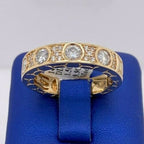 14k Yellow Gold 1.50 CT Diamond Men's Wide Band, 10 g, Size 10.5