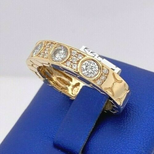 14k Yellow Gold 1.50 CT Diamond Men's Wide Band, 10 g, Size 10.5