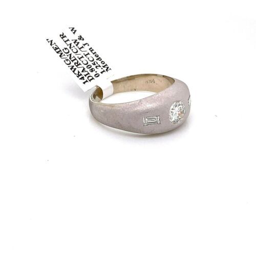 14k White Gold 1.25 CT Diamond Men's Ring, 10.3gm, Size 10.25