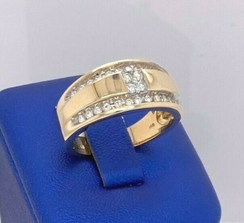 14k Yellow Gold 0.90 CT Diamond Men's Band, 9.7 g, Size 10