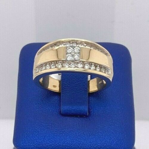 14k Yellow Gold 0.90 CT Diamond Men's Band, 9.7 g, Size 10
