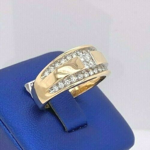 14k Yellow Gold Men's 0.85 CT Diamond Band, 9.1 g, Size 10.5