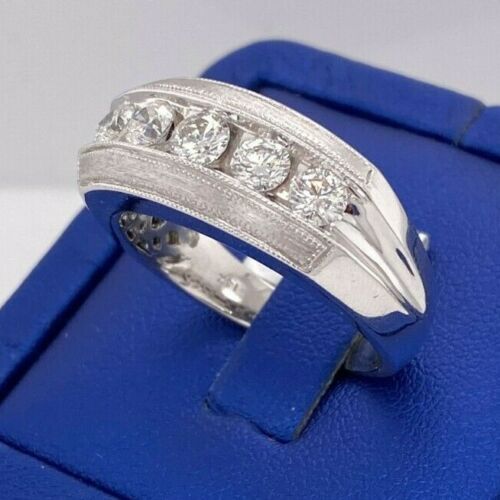 14k White Gold 2.00 CT Diamond Men's Band, 11.8gm, Size 12,
