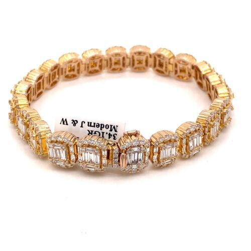 14k Rose Gold 11.00 Ct diamond Tennis Bracelet, 34.1g, 7.5"