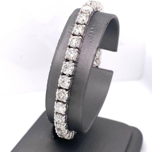 14k White Gold 17.60 CT Diamond Tennis Bracelet, 24.2g, 7"