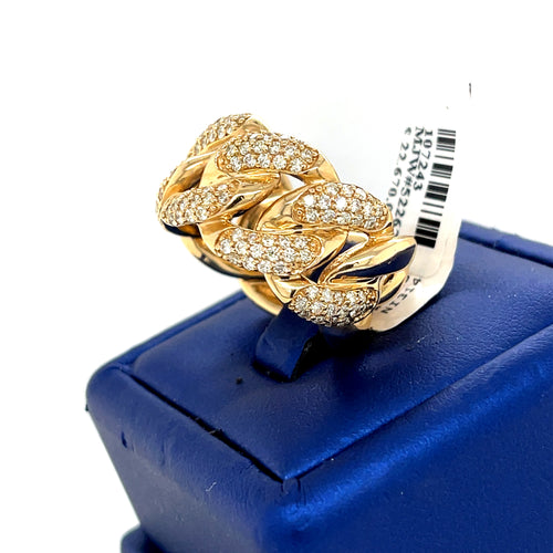 14k Yellow Gold 2.00 CT Wide Miami Cuban Ring, 24.6g, Size 10.75, S107243