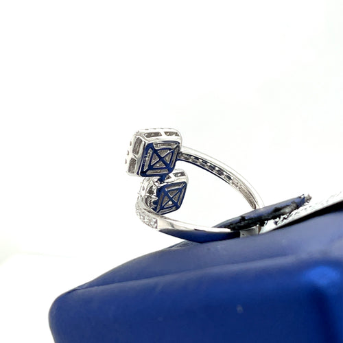 14k White Gold 1.50 CT Ladies Diamond Bypass Ring, 4.2gm, Size 7