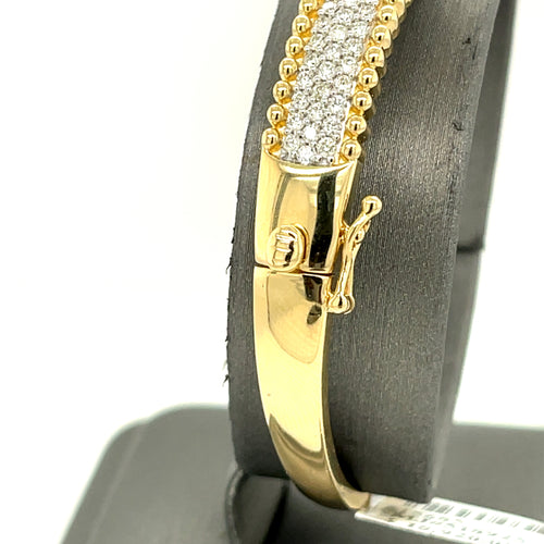 14k Yellow Gold 2.25CT Diamond Ladies Bangle Bracelet, 16.3gm, S15685