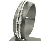 14k White Gold 2.25 Ct Diamond Ladies Bangle Bracelet, 11.6g