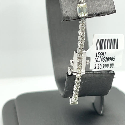 14k White Gold 3.25 CT Diamond Tennis Ladies Bracelet, 7.2g, 7.25"