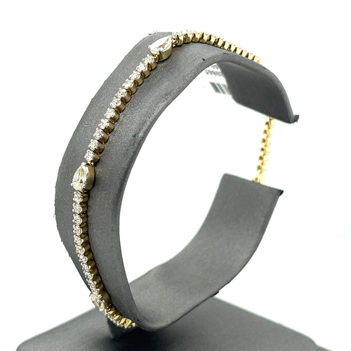 14k Yellow Gold 3.00 CT Diamond Tennis Ladies Bracelet, 6.6g, 7"