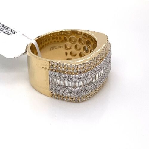 14k Yellow Gold 3.00 CT Diamond Men's Ring, 15.5g, Size 10.5