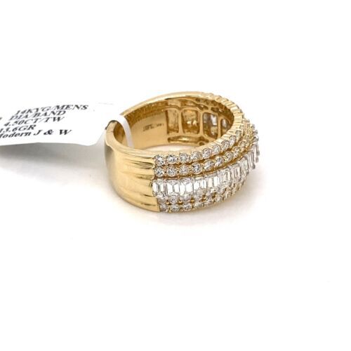 14k Yellow Gold 4.50 CT Diamond Men's Band, 13.6g, Size 10.75