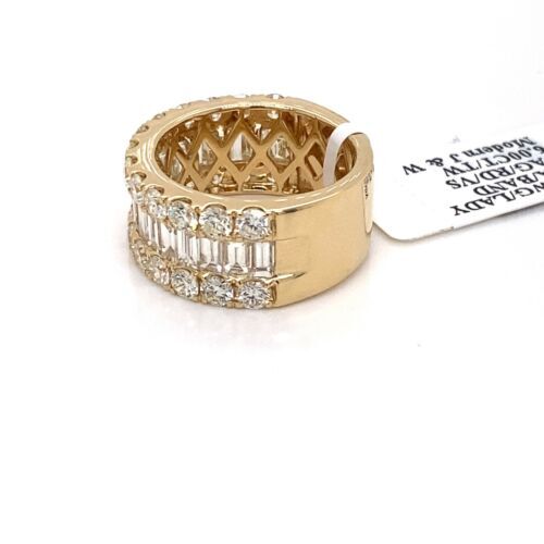 14k Yellow Gold 6.00 CT Diamond Ladies Wide Band, 9.4g, Size 7