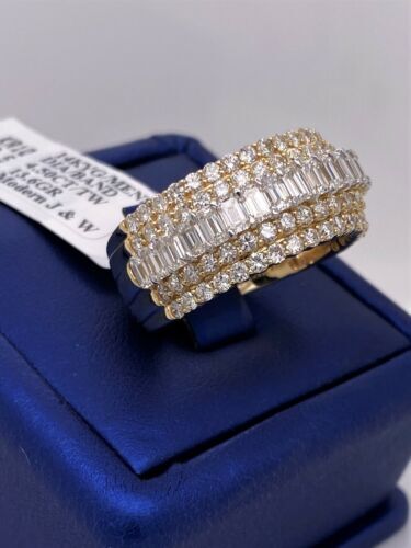 14k Yellow Gold 4.50 CT Diamond Men's Band, 13.6g, Size 10.75