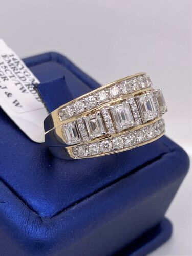 14k Yellow Gold 4.15 CT Diamond Men's Ring, 10.6g, Size 10.5