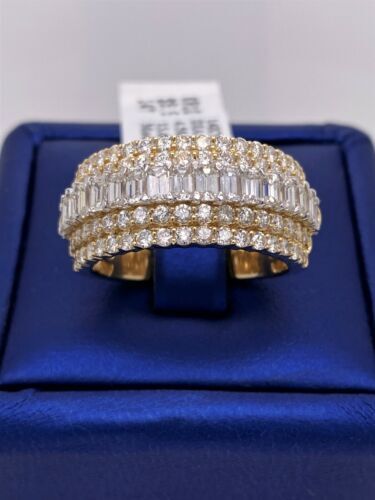 14k Yellow Gold 4.50 CT Diamond Men's Band, 13.6g, Size 10.75