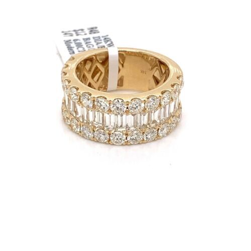 14k Yellow Gold 6.00 CT Diamond Ladies Wide Band, 9.4g, Size 7