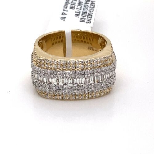 14k Yellow Gold 3.00 CT Diamond Men's Ring, 15.5g, Size 10.5