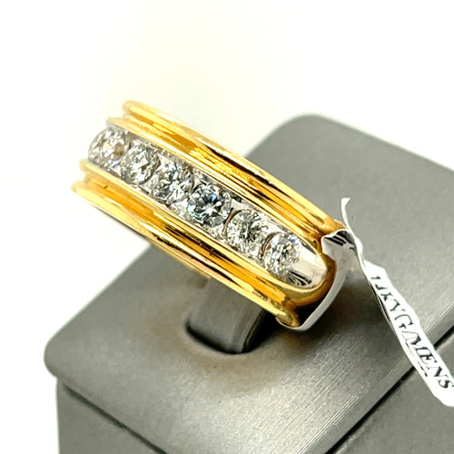 14k Yellow Gold 2.50 CT Diamond Men's Wedding Band, 19.7g, Size 10.25