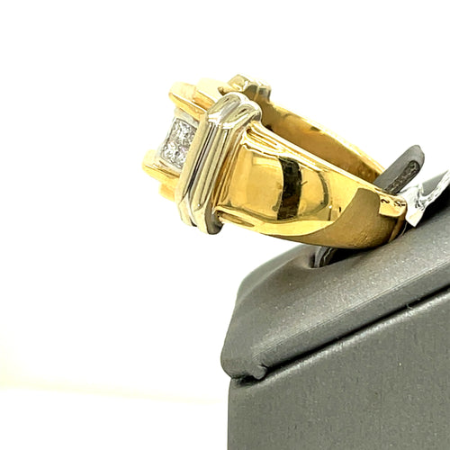 14K Two Tone Gold 1.00 CT Diamond Men's Wedding Band, 19g, Size 10.5