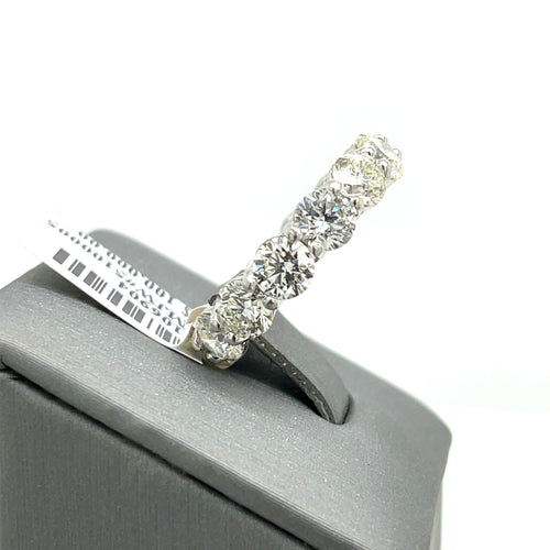 Platinum 7.50CT Diamond Shared Prong Eternity Band, 8.5gm, Size 6.75
