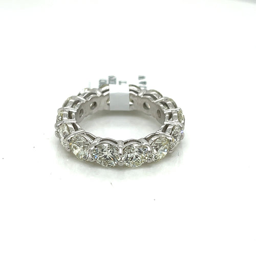 Platinum 7.50CT Diamond Shared Prong Eternity Band, 8.5gm, Size 6.75