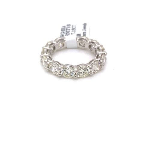 14k White Gold 7.15 CT Diamond Eternity Band, 4.3g, Size 6.75