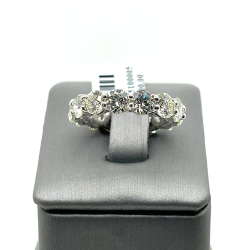 Platinum 7.50CT Diamond Shared Prong Eternity Band, 8.5gm, Size 6.75