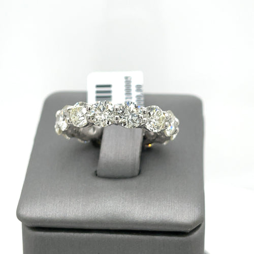 Platinum 7.50CT Diamond Shared Prong Eternity Band, 8.5gm, Size 6.75