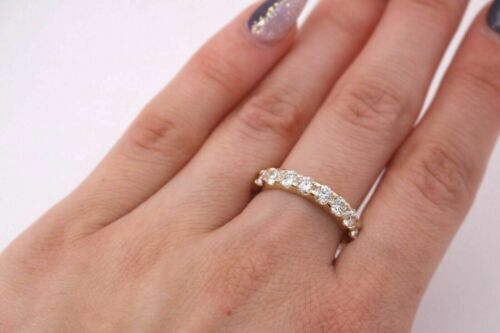 14K Yellow Gold 3.45 CT Diamond Eternity Band, 4.7gm, Size 7,