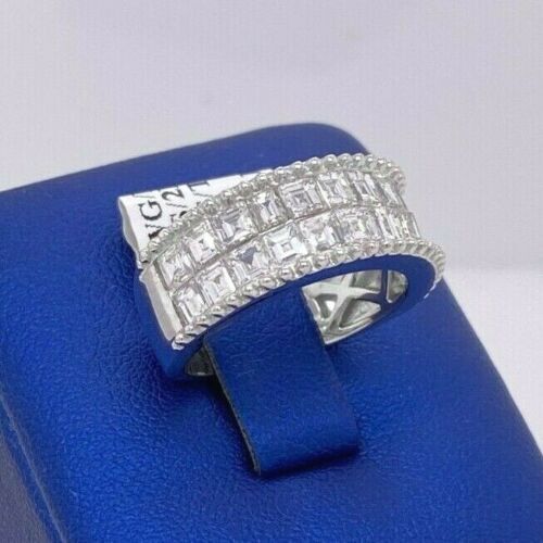 18k White Gold 3.50 CT Princess Cut Diamond Band, 6.8gm, Size 6