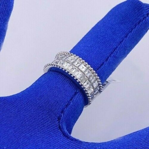 18k White Gold 3.50 CT Princess Cut Diamond Band, 6.8gm, Size 6
