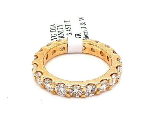 14K Yellow Gold 3.45 CT Diamond Eternity Band, 4.7gm, Size 7,