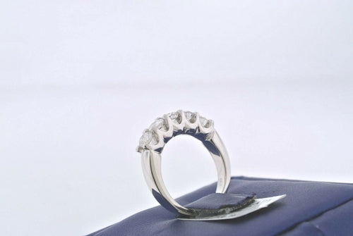 14k White Gold 1.00 CT Diamond Ladies Band, 5.4gm, Size 5.25
