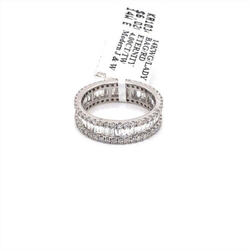 14k White Gold 4.00 CT Diamond Ladies Eternity Band, 4.1g, Size 8