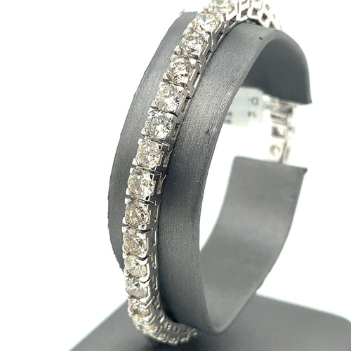 14k White Gold 16.50 CT Diamond Tennis Ladies Bracelet, 26.7g, 7.25"