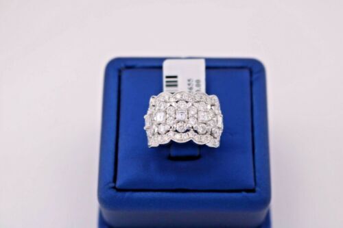 Odelia 18k White Gold 4.00 CT Diamond Ladies Wide Band, 11.9gm,