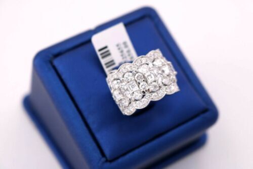 Odelia 18k White Gold 4.00 CT Diamond Ladies Wide Band, 11.9gm,