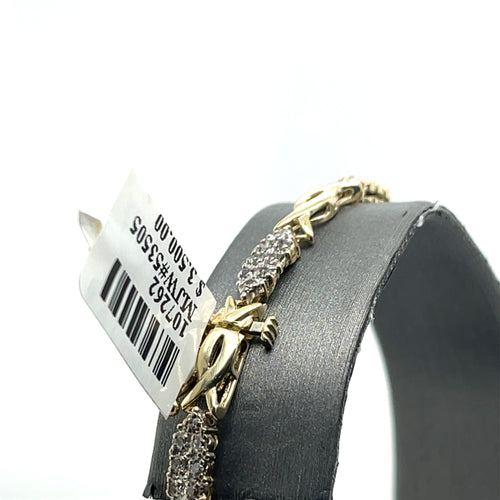 10k Yellow Gold 1.00 CT Diamond Tennis Ladies Bracelet, 6g, 7"